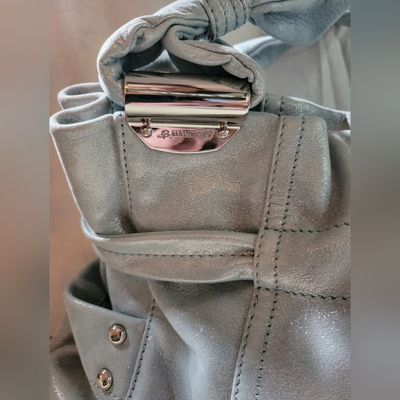 B. Makowsky Pale Grey Shimmer handbag - Picture 4 of 11